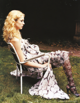 Dreamy Fall 2004 Chanel by Karl Lagerfeld Runway Look 13 & Ad Campaign Floral Lace & Chiffon Dress