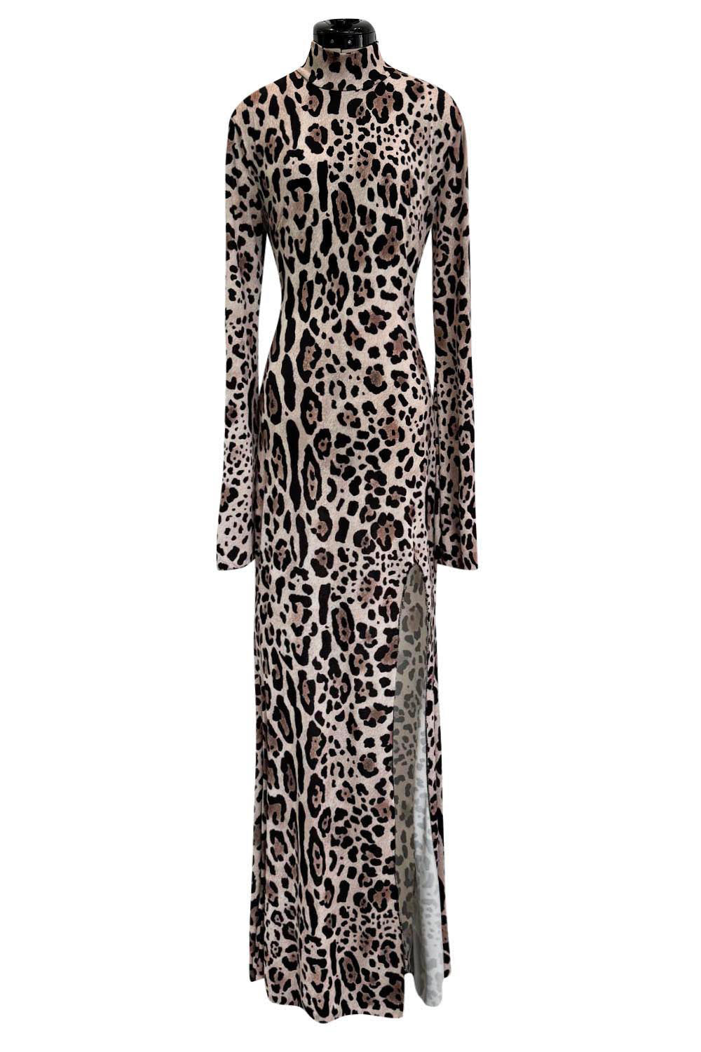 Recent Roberto Cavalli Stretch Jersey Leopard Dress w High Side Slit & –  Shrimpton Couture