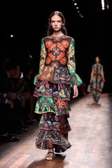 Iconic Spring 2015 Valentino Printed Tiered Runway Dress by Maria Grazia Chiuri & Pier Paolo Piccioli
