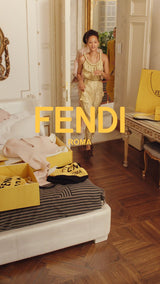 Amazing 2021 Fendi by Kim Jones Holiday Collection & Ad Campaign Metallic Gold Lurex Jumpsuit