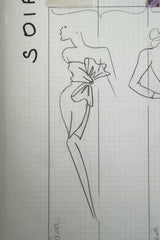 Superb Fall 1987 Yves Saint Laurent Haute Couture Green Version of Runway Dress w Silk Bow