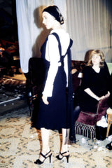 Fantastic Spring 1999 John Galliano Runway Look 11 Black Bias Cut Dress w Wide Strap Open Back