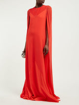 Dreamy Resort 2019 Givenchy by Clare Waight Keller Red Silk Dress w Sequins & Floor Length Sleeves