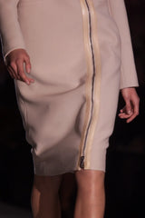 Minimalist Fall 2001 Gucci by Tom Ford Runway Look 21 Cashmere & Leather Sleek Black Coat