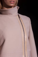Minimalist Fall 2001 Gucci by Tom Ford Runway Look 21 Cashmere & Leather Sleek Black Coat