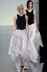 Prettiest Spring 2006 Giorgio Armani Silk Top w Spring 2001 Chiffon & Net Skirt Set w Beaded Butterflies