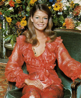 1972 Yves Saint Laurent Red Floral Silk Chiffon & Red Silk Dress w Balloon Sleeves & Pleat Detailing