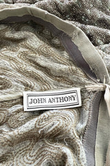 Incredible 2005 John Anthony Couture Runway Sample Hand Beaded & Sequin Plunge Dress