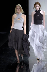 Prettiest Spring 2006 Giorgio Armani Silk Top w Spring 2001 Chiffon & Net Skirt Set w Beaded Butterflies
