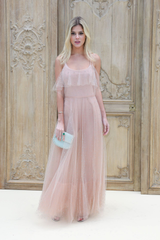 Fall 2016 Valentino by Pierpaolo Piccioli & Maria Grazia Chiuri Net Dress w Silver Sequin & Beads