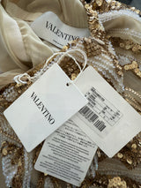 Spring 2020 Valentino by Pierpaolo Piccioli Gold Sequin on Net Dress w Plunging Back
