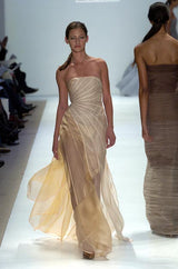 Superb Fall 2005 Richard Tyler Version of Runway Strapless Pale Blue & Ivory Silk Organza Dress