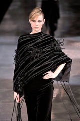 Wonderful Fall 2008 Giorgio Armani Runway Look 48 One Shoulder Velvet Dress w Wrap