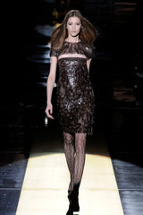 Incredible Fall 2010 Gucci by Frida Giannini Runway Look 45 Strapless Dress Covered w Pailettes & Matching Capelet