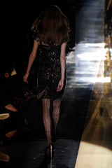 Incredible Fall 2010 Gucci by Frida Giannini Runway Look 45 Strapless Dress Covered w Pailettes & Matching Capelet