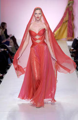 Fall 2001 Red & Gold Bob Mackie Cut Out Gown