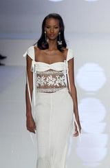 Spring 2004 Valentino by the Original Mr. Valentino Black Pleated Bodice & Ruffle Skirt Dress