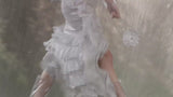 Etheral Spring 2018 Chanel by Karl Lagerfeld Runway Look 89 Finale Strapless Metallic Silver Dress