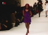 Spring 1992 Yves Saint Laurent Ad Campaign Purple Dress w Green & Red Enamel Heart Buttons