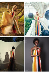 Spring 2016 Chloe by Clare Waight Keller Runway Look 24 Hand Dyed Multicolor Silk Chiffon Dress