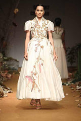 Prettiest Fall 2015 Samant Chauhan Ivory Silk Dress ư Extensive Bead Sequin & Embroidery Work