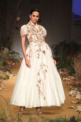 Prettiest Fall 2015 Samant Chauhan Ivory Silk Dress ư Extensive Bead Sequin & Embroidery Work