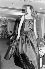 Fall 1978 George Stavropoulos Minimalist Bias Cut Black & Red Silk Dress