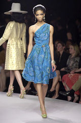 Cruise 2008 Galliano for Christian Dior Blue Silk Dress