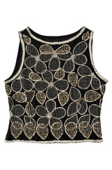 c.1978 Unlabeled Marc Bohan for Christian Dior Haute Couture Lesage Beaded Top