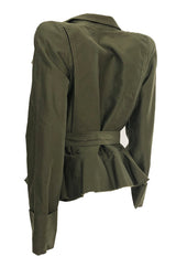 Fall 2014 Isabel Marant Runway Flared Hip Khaki Tie Waist Jacket