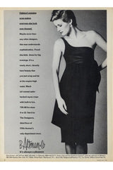Documented Spring 1983 Halston Black One Shoulder Wrap Dress