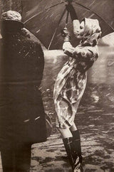 Documented 1962 Marc Bohan for Christian Dior Rose Printed Coated Cotton Raincoat
