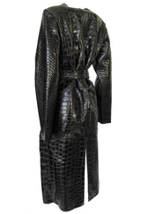 Fall 2017 The Attico 'Maria' Crocodile Embossed Glossed Leather Wrap Coat