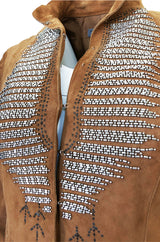 1990s Alberto Ferretti Butter Soft Detailed & Beaded Suede Jacket