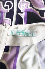 1970s Emilio Pucci Pale Purple Print Silk Jersey One Piece Playsuit