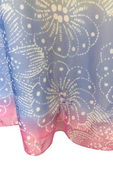 1990s Christian Dior Pastel Rainbow Silk Chiffon Caped Back Goddess Dress