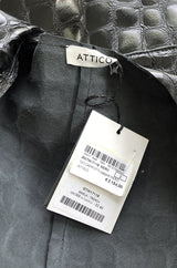 Fall 2017 The Attico 'Maria' Crocodile Embossed Glossed Leather Wrap Coat