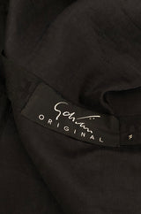 c 1945 Adrian Original Couture Black & Metallic Gold Silk Skirt & Top Dress Set