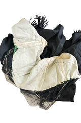 c.1910 Toutmain Paris Hand Beaded & Sequin Black Silk & Net Trained Gown