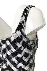 1995 Christian Dior by Gianfranco Ferre Runway Graphic B&W Dress