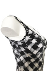 1995 Christian Dior by Gianfranco Ferre Runway Graphic B&W Dress