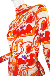 1970s Silk La Mendola Silk w Chiffon Skirt