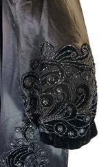 c1900 Jet Bead & Silk Evening Coat