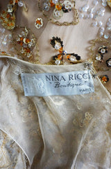 1960s Rare Nina Ricci Beaded Shift Dress