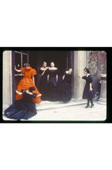 c.1977 Valentino Strapless Silk Chiffon Red Ruffle Full Length Dress