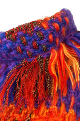 Fall 1993 Yves Saint Laurent Documented Fringed Knit Tunic Mini Dress