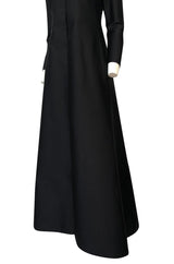 Fall 2013 Valentino Runway Finale Long Sleeve Simple & Graceful Black Dress