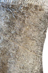 Rare Late 1920s Early 1930s Howard Greer Silver Beaded Halter Dress w Silk Tulle Net Tiered Skirt