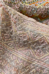 Spring 1981 Halston Couture Runway Hand Beaded Pastel Color Dress