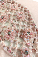 1960s Tiziani by Karl Lagerfeld Couture Blush Silk Chiffon & Sequin Dress